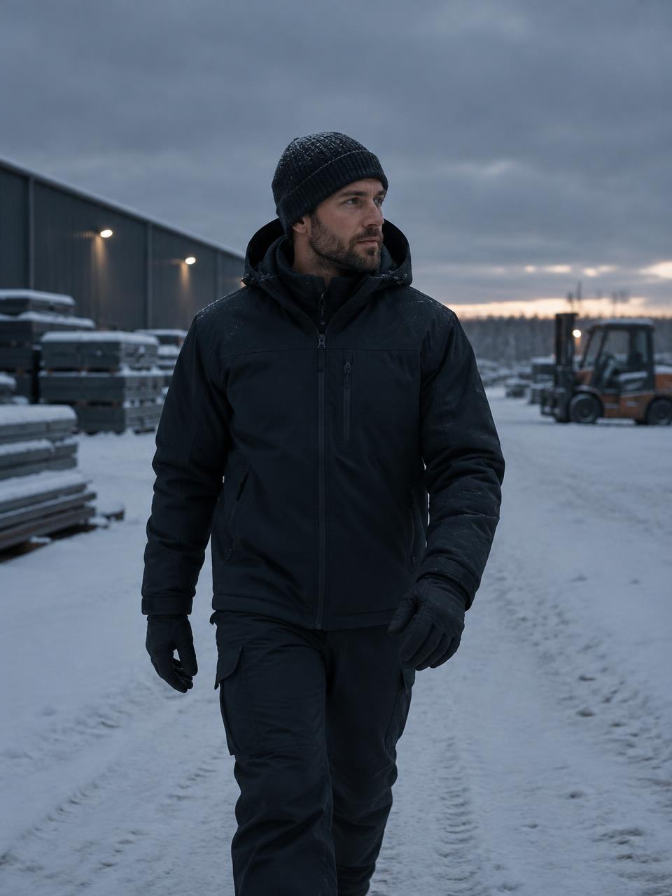 Worker in winter workwear